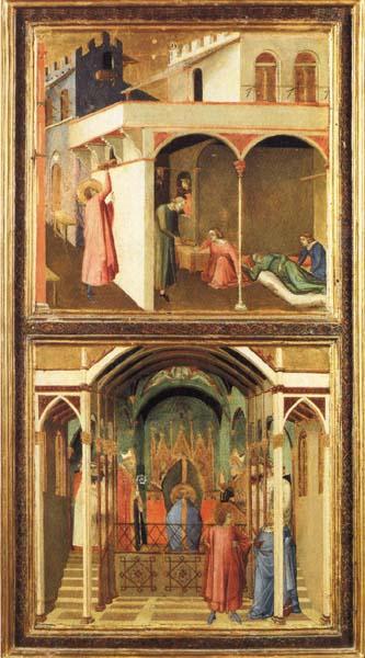 Ambrogio Lorenzetti St.Nicholas Offers Three Girls Their Dowry and St.Nicholas Is Elected Bishop of Mira oil painting picture